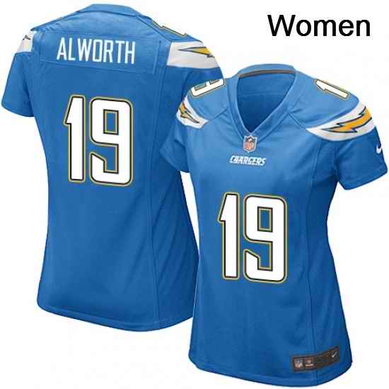 Womens Nike Los Angeles Chargers 19 Lance Alworth Game Electric Blue Alternate NFL Jersey